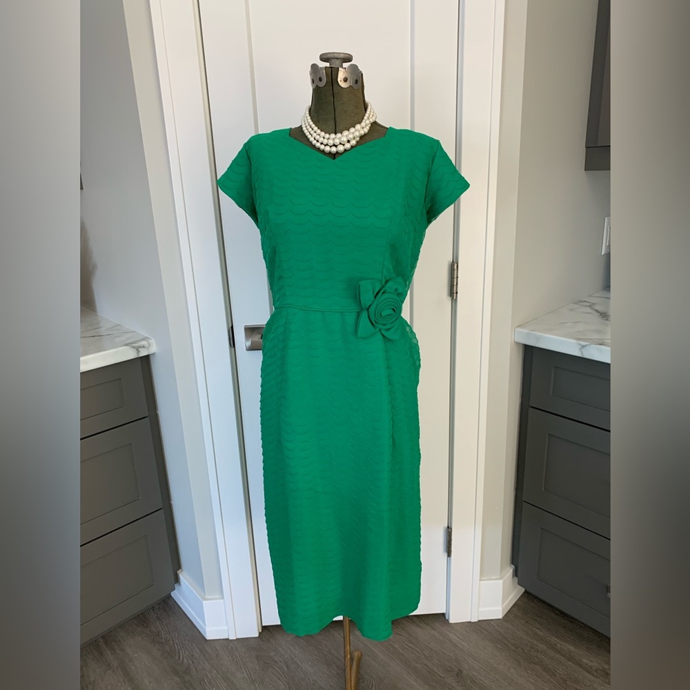 Green Chiffon Wiggle Dress - Large/X-Large